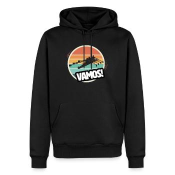 Vamos Retro Rudern - Männer Premium Bio Hoodie - Schwarz - Vorne - Nico (187cm)
