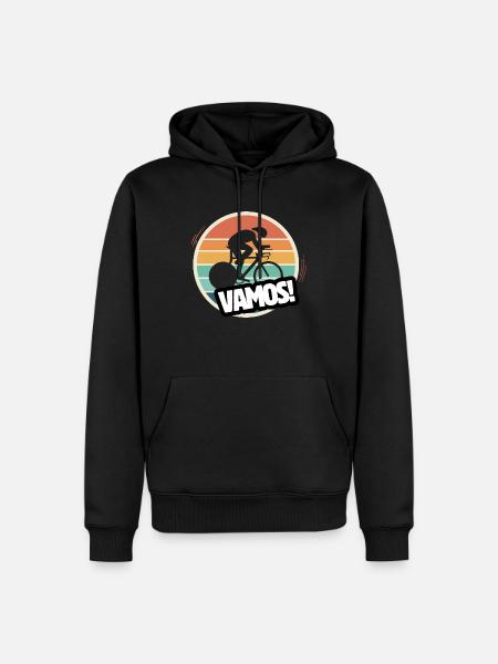 Vamos Retro-Bahnradfahrer - Männer Premium Bio Hoodie - Schwarz