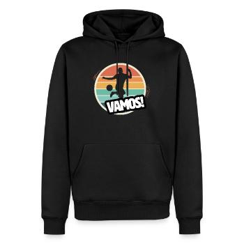 Vamos Retro Fußball - Männer Premium Bio Hoodie - Schwarz - Vorne - Nico (187cm)