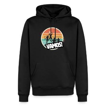Vamos Beachvolleyball Retro - Männer Premium Bio Hoodie - Schwarz - Vorne - Nico (187cm)