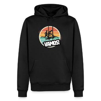Vamos Retro Triathlon - Männer Premium Bio Hoodie - Schwarz - Vorne - Nico (187cm)