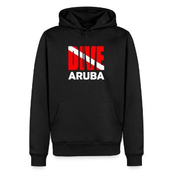 Aruba Dive - Plongeur Down Flag Plongée sous-marine Tauchen - Sweat à capuche Premium bio Homme - noir - Devant - Nico (187cm)