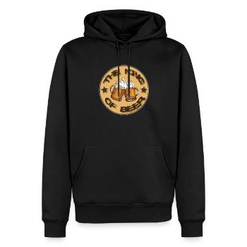 T-shirt Le Roi de la Bière - Sweat à capuche Premium bio Homme - noir - Devant - Nico (187cm)