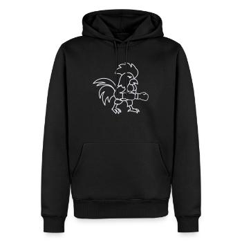 Boxeur - Sweat à capuche Premium bio Homme - noir - Devant - Nico (187cm)