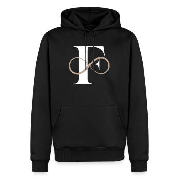 Unendlicher Buchstabe f - Männer Premium Bio Hoodie - Schwarz - Vorne - Nico (187cm)