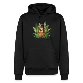 Mushroom basket with Karl Johan - Men’s Premium Organic Hoodie - black - Front - Nico (187cm)