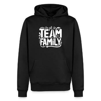 Team-Familie - Männer Premium Bio Hoodie - Schwarz - Vorne - Nico (187cm)