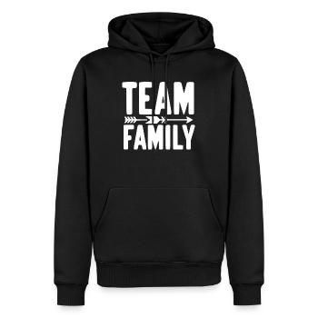 Team-Familie - Männer Premium Bio Hoodie - Schwarz - Vorne - Nico (187cm)