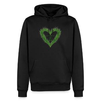 love grows like grass - Sweat à capuche Premium bio Homme - noir - Devant - Nico (187cm)