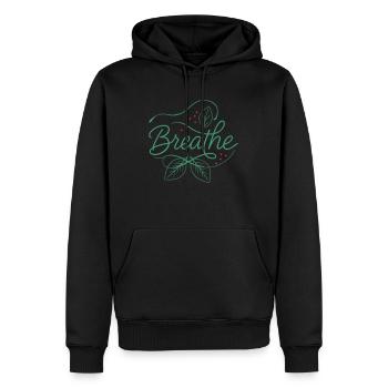 Calme Respiration Nature Vert Détente - Sweat à capuche Premium bio Homme - noir - Devant - Nico (187cm)