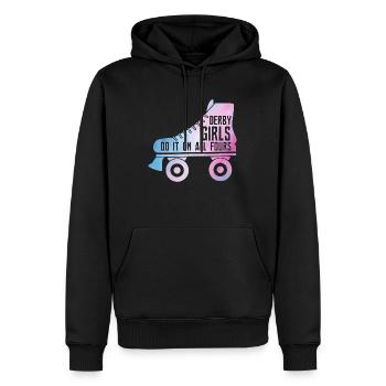 Derby Girls Do It On All Fours Roller Derby Skatin - Sweat à capuche Premium bio Homme - noir - Devant - Nico (187cm)