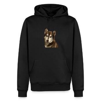 Dog Digital Art - Men’s Premium Organic Hoodie - black - Front - Nico (187cm)