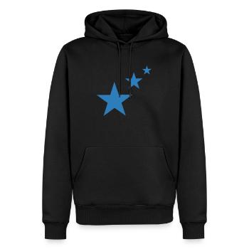 Star, les étoiles - Sweat à capuche Premium bio Homme - noir - Devant - Nico (187cm)