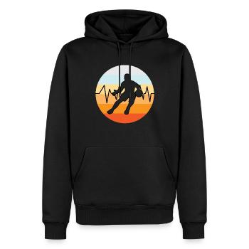 Basketball Basketballer Vintage - Sweat à capuche Premium bio Homme - noir - Devant - Nico (187cm)
