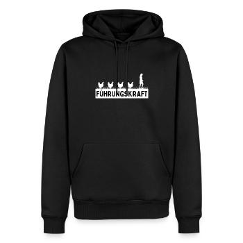 Führungskraft Hühner Landwirt Bauer Huhn Hahn - Männer Premium Bio Hoodie - Schwarz - Vorne - Nico (187cm)