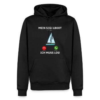 Mein Segelboot ruft an - Segeln Segler Regatta - Männer Premium Bio Hoodie - Schwarz - Vorne - Nico (187cm)