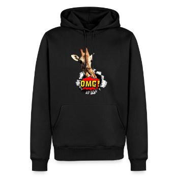Lustige Giraffe OMG - Männer Premium Bio Hoodie - Schwarz - Vorne - Nico (187cm)