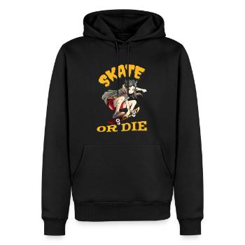 Skate or Die Skateboarder Anime Girl - Sweat à capuche Premium bio Homme - noir - Devant - Nico (187cm)