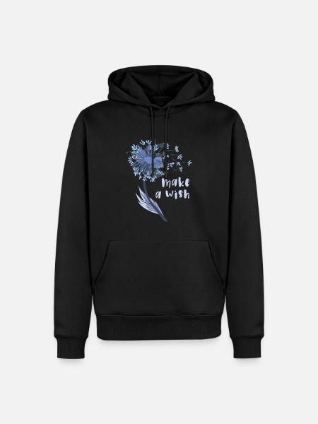 Make a wish Dandelion Flower - Men’s Premium Organic Hoodie - black
