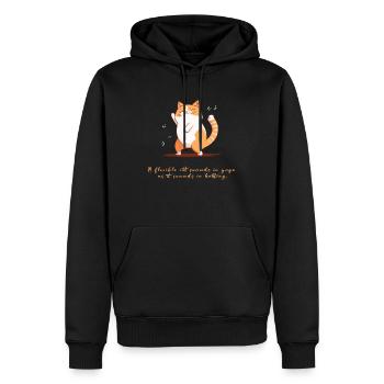 Cute cat doing Yoga: Be comfort - Men’s Premium Organic Hoodie - black - Front - Nico (187cm)