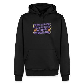 Lustiger Spruch Humor Ich Diskutiere Nicht - Männer Premium Bio Hoodie - Schwarz - Vorne - Nico (187cm)