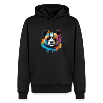 Buntes Wasserfarben Pop-Art Panda Pandabär - Männer Premium Bio Hoodie - Schwarz - Vorne - Nico (187cm)