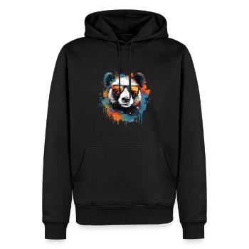 Watercolor Panda Bear Panda Sunglasses Art Pop Art - Men’s Premium Organic Hoodie - black - Front - Nico (187cm)
