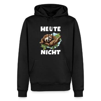Faultier Spruch Heute Nicht Kein Bock Sloth Chill - Männer Premium Bio Hoodie - Schwarz - Vorne - Nico (187cm)