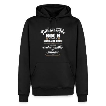 Tätowierter Koch ist besser! Koch mit Tattoos. - Männer Premium Bio Hoodie - Schwarz - Vorne - Nico (187cm)
