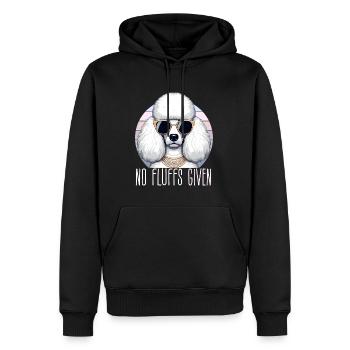 Funny Poodle No Fluffs Given - Men’s Premium Organic Hoodie - black - Front - Nico (187cm)