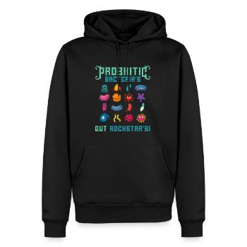 Cool Microbiology Probiotic Bacteria - Men’s Premium Organic Hoodie - black - Front - Nico (187cm)