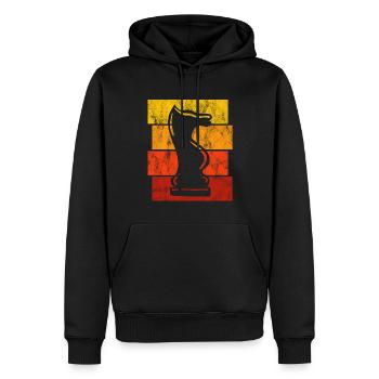 Schachfigur Retro Schachspieler Schachmatt Schach - Männer Premium Bio Hoodie - Schwarz - Vorne - Nico (187cm)