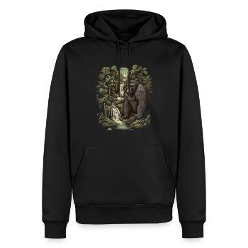 Gorille Singe Animal Bébé Louveteau Singe Gorilles - Sweat à capuche Premium bio Homme - noir - Devant - Nico (187cm)