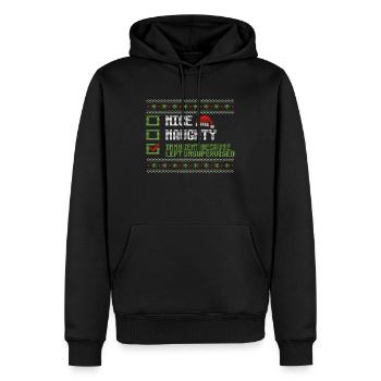Noël Humour Drôle Drôle Noël Dicton - Sweat à capuche Premium bio Homme - noir - Devant - Nico (187cm)