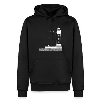 Phare 2 blanc - Sweat à capuche Premium bio Homme - noir - Devant - Nico (187cm)