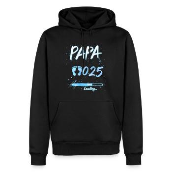 Papa 2025 Loading für werdende Väter Geschenk - Männer Premium Bio Hoodie - Schwarz - Vorne - Nico (187cm)