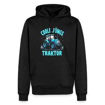 Coole Jungs fahren Traktor - Männer Premium Bio Hoodie - Schwarz - Vorne - Nico (187cm)
