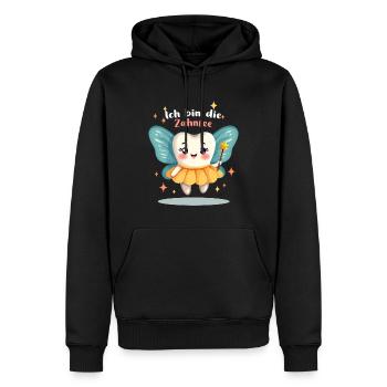 Ich bin die Zahnfee Kostüm - Karneval Fasching - Männer Premium Bio Hoodie - Schwarz - Vorne - Nico (187cm)