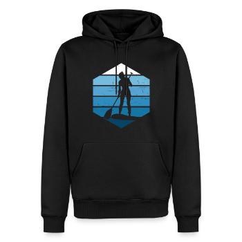 Sup Femme Standup Paddle Standup Paddle - Sweat à capuche Premium bio Homme - noir - Devant - Nico (187cm)