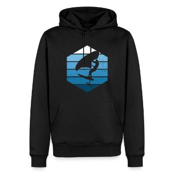 Hommes foilwing wingsurf femmes wingfoil - Sweat à capuche Premium bio Homme - noir - Devant - Nico (187cm)