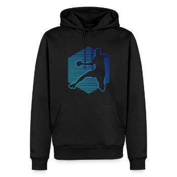 Handball Joueurs de handball Jouer au handball - Sweat à capuche Premium bio Homme - noir - Devant - Nico (187cm)