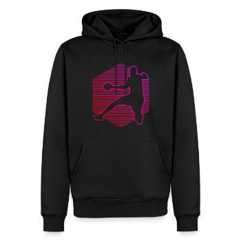 Handball Femmes Joueuses de handball Joueuses de handball Joueuses de handball - Sweat à capuche Premium bio Homme - noir - Devant - Nico (187cm)