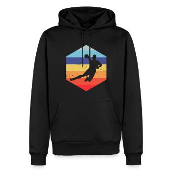 Joueurs de handball Joueurs de handball Joueurs de handball - Sweat à capuche Premium bio Homme - noir - Devant - Nico (187cm)