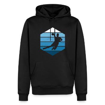 Handball féminin Handball Joueuses De handball Joueuses de handball Handball - Sweat à capuche Premium bio Homme - noir - Devant - Nico (187cm)