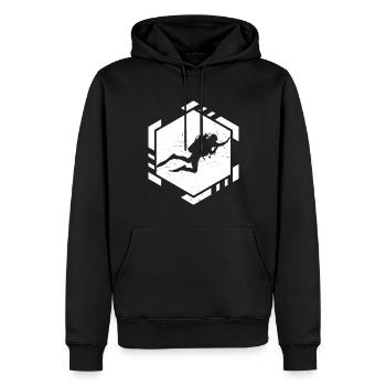 Free Dive Diver Herren Diving Scuba Tauchen - Männer Premium Bio Hoodie - Schwarz - Vorne - Nico (187cm)