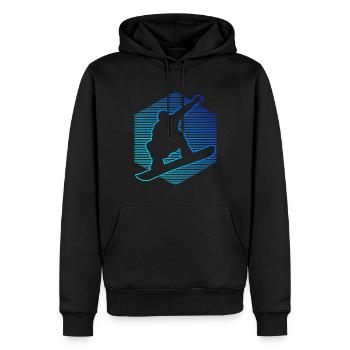 Snowboard sports d'hiver snowboarder femmes - Sweat à capuche Premium bio Homme - noir - Devant - Nico (187cm)
