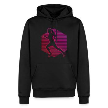 Course de fond Course à pied Jogging - Sweat à capuche Premium bio Homme - noir - Devant - Nico (187cm)