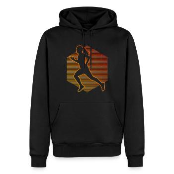 Jogging Course Course Hommes Jogging Femmes - Sweat à capuche Premium bio Homme - noir - Devant - Nico (187cm)
