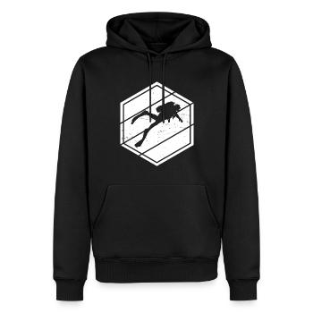 Herren Scuba Taucher Taucher Scuba Tauchen - Männer Premium Bio Hoodie - Schwarz - Vorne - Nico (187cm)