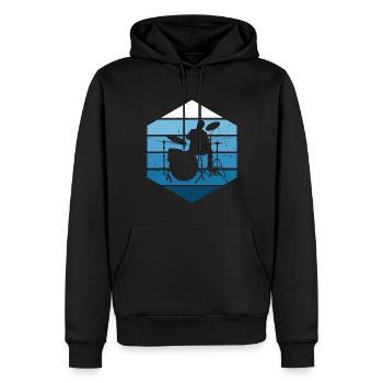 Drummer Drummer Drummer Men - Men’s Premium Organic Hoodie - black - Front - Nico (187cm)